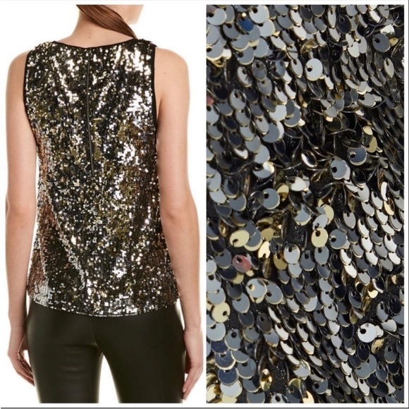 NWT! Alice + Olivia AO LA sleeveless
sequins blouse - Picture 3 of 16